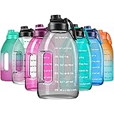 1 Gallon Water Bottle with Time Marker, Diller Bottle Large 128oz Water Bottle to Drink, Motivational Water Jug with handle f