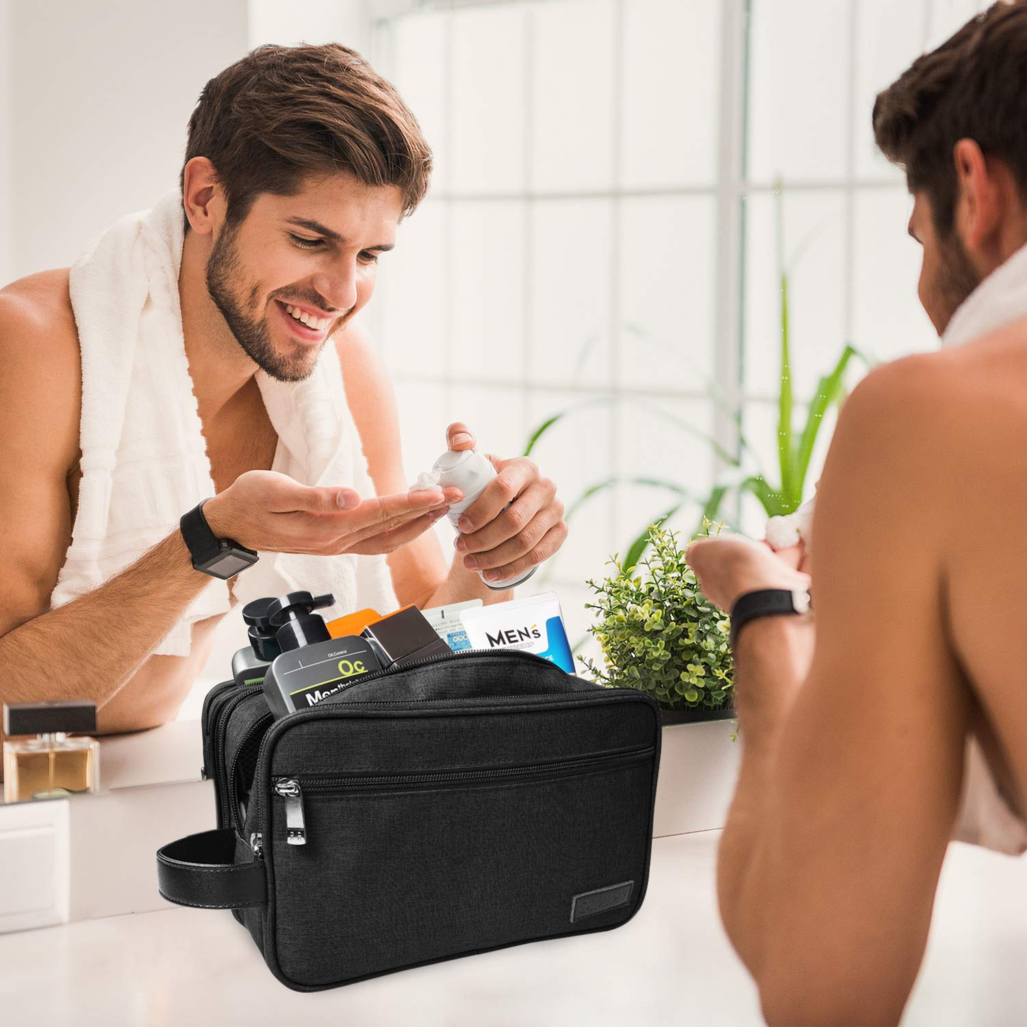 Mens Toiletry Bag Dopp Kit Travel Bathroom Bag Shaving Shower Cosmetic Organizer : Beauty