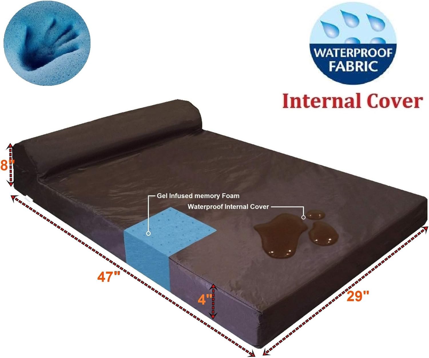 dogbed4less orthopedic gel cooling memory foam dog bed