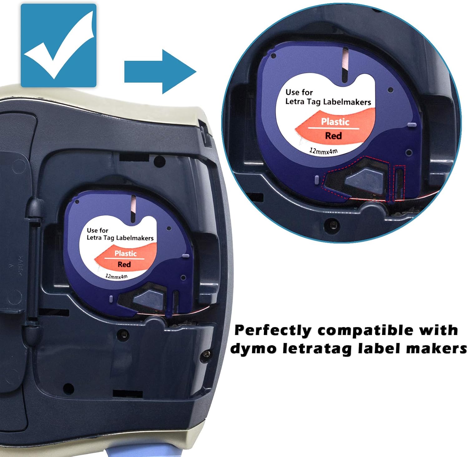 Hehua 8 Pack Replacement for Dymo Letratag Plastic Label Tape 91201 (3pack) 91202 91203 91204 91205 12267 - Image 4