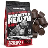 Bully Max 9-in-1 Dog Multivitamin, 75 Soft Chews - Dog Vitamins and Supplements with Glucosamine Probiotics Omega-3 for Hip &amp; Joint, Skin &amp; Coat, Immune, Digestive Support, All Breeds, Made in USA