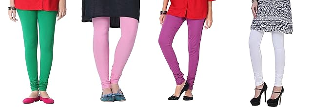 Women's Cotton Chudidar Leggings (Multi-Colouerd) (Pack of 4)
