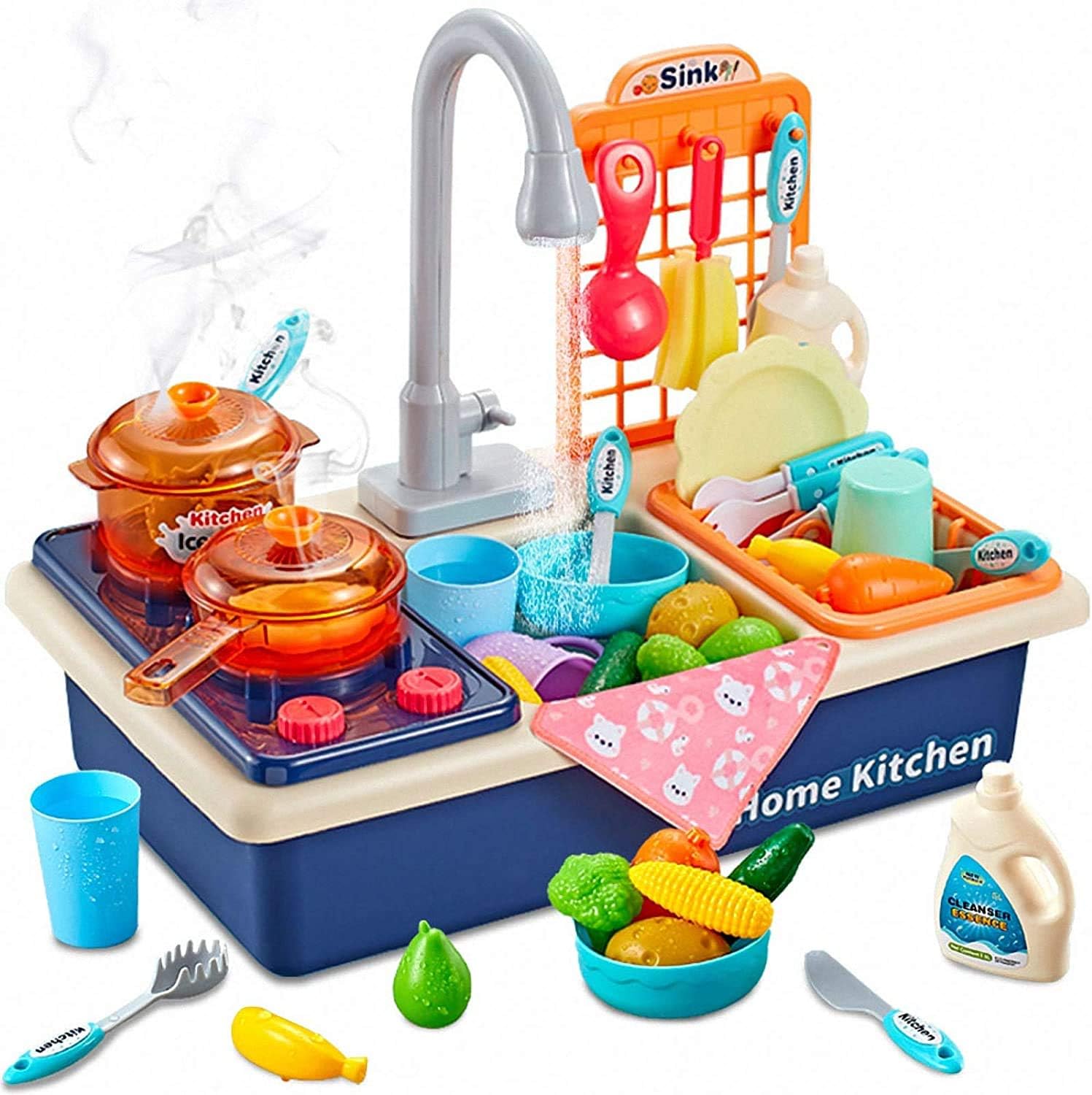 Yangers kids kitchen sink toy Set including running water