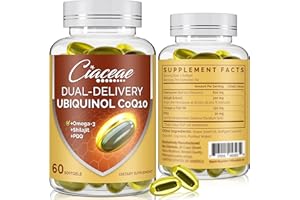 CIACEAE Ubiquinol CoQ10 600 MG Softgels with Omega-3 & Shilajit & PQQ, Advanced Dual-Delivery Coenzyme-Q10, Active CoQ10 Ubiquinol Supplement for Fertility, Antioxidant, Heart, Brain & Energy, 120 Servings
