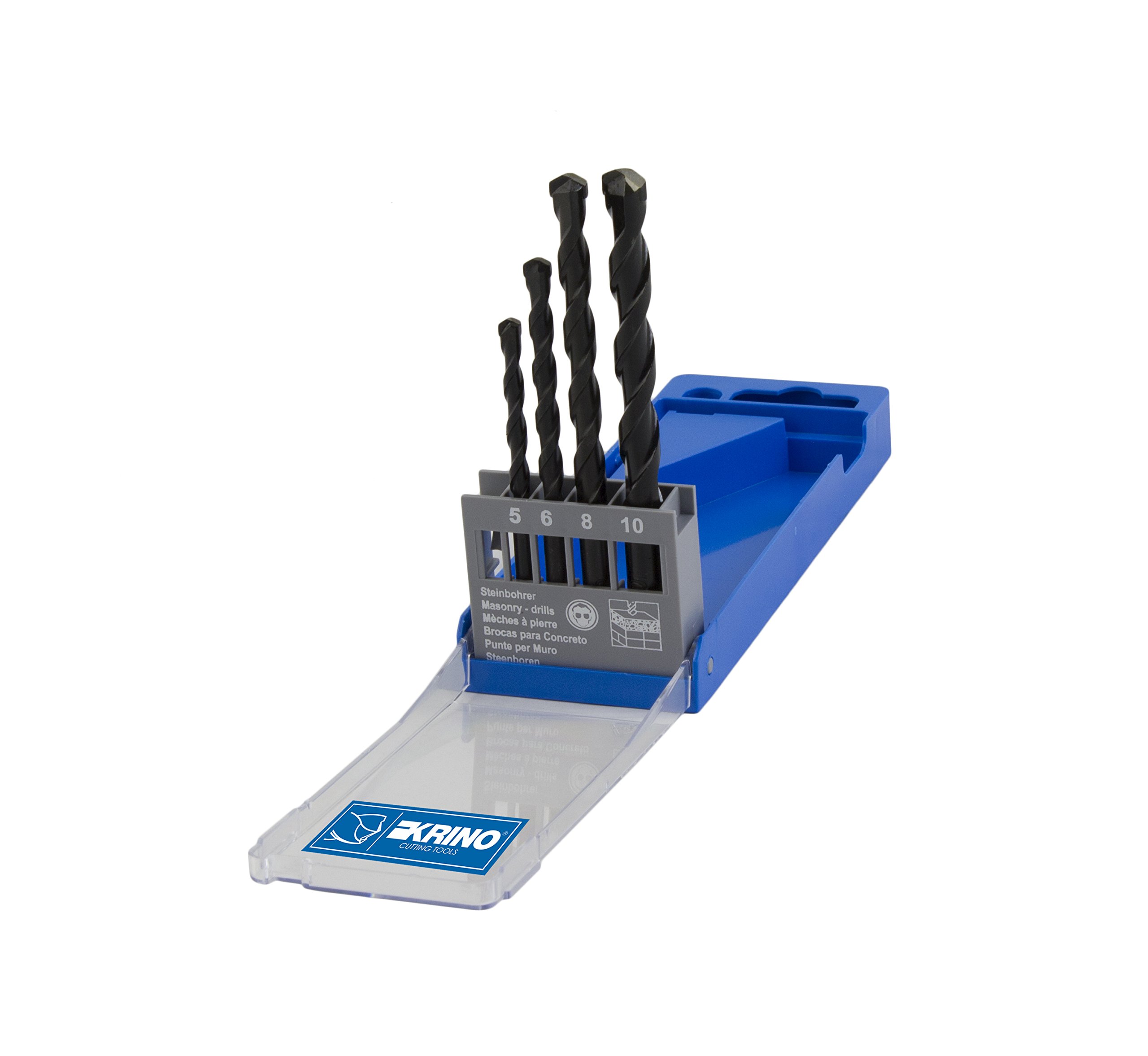 KRINO 3105202 Set of 4 Extreme Drill Bits for Ceramic and Tiles, Single Rotation Use, 5÷10 mm, Steel