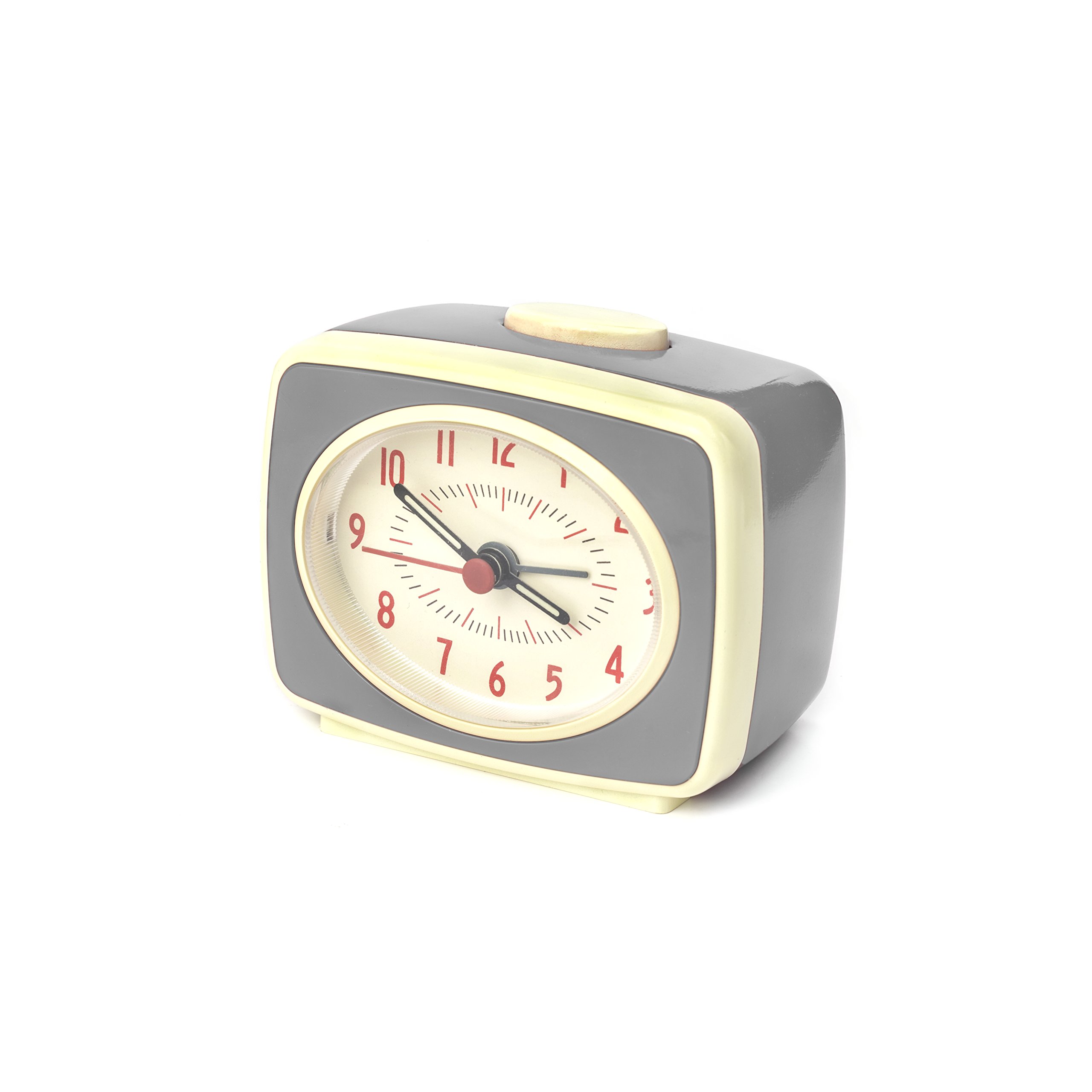 Kikkerland Alarm Clock, Gray, 9.8 x 6.1 x 8.37 cm