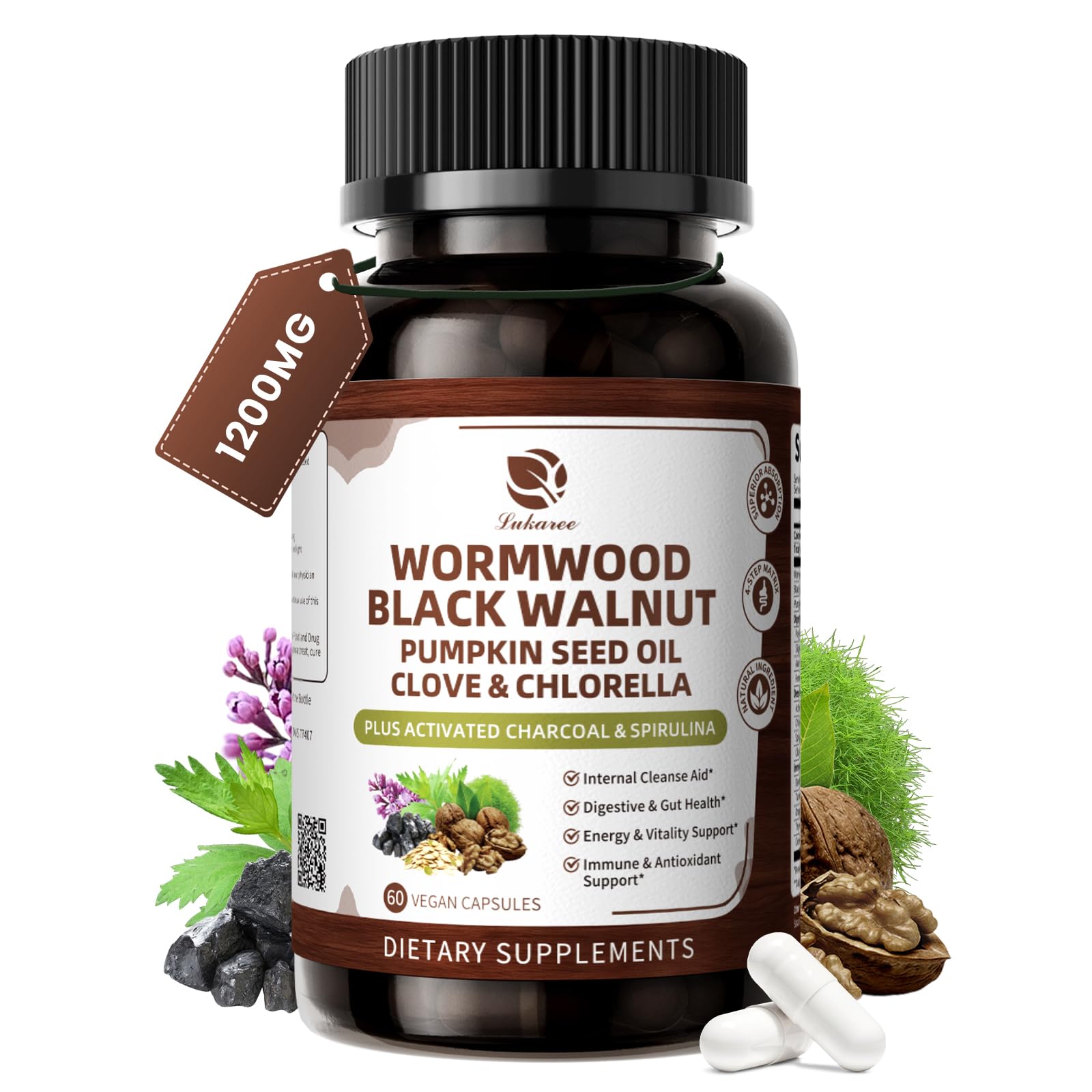 Wormwood Black Walnut Pumpkin Seed Oil Clove & Chlorella