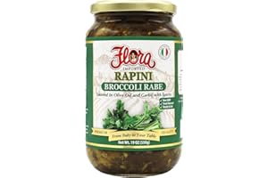 FLORA FINE FOODS Flora Rapini (Broccoli Rabe) – Sautéed in Olive Oil & Garlic – Nutritious Mediterranean Vegetable – Non-GMO – 19 oz (550g)
