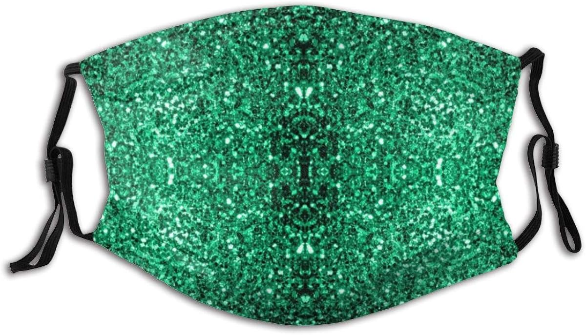 N/D Beautiful Emerald Green Glitter Sparkles Face Mask Covers Dust