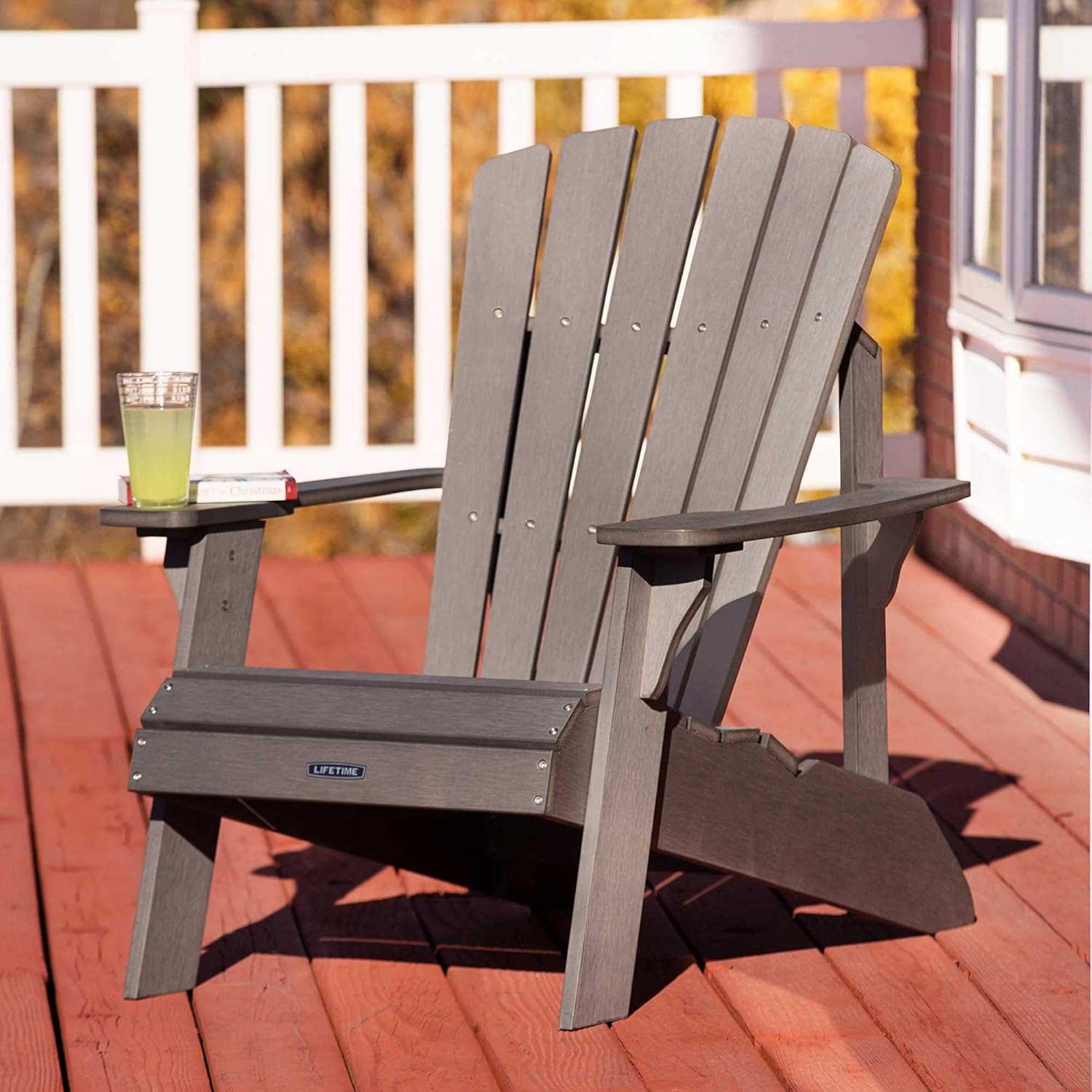 Lifetime Faux Wood Adirondack Chair, Gray - 60204 : Garden & Outdoor