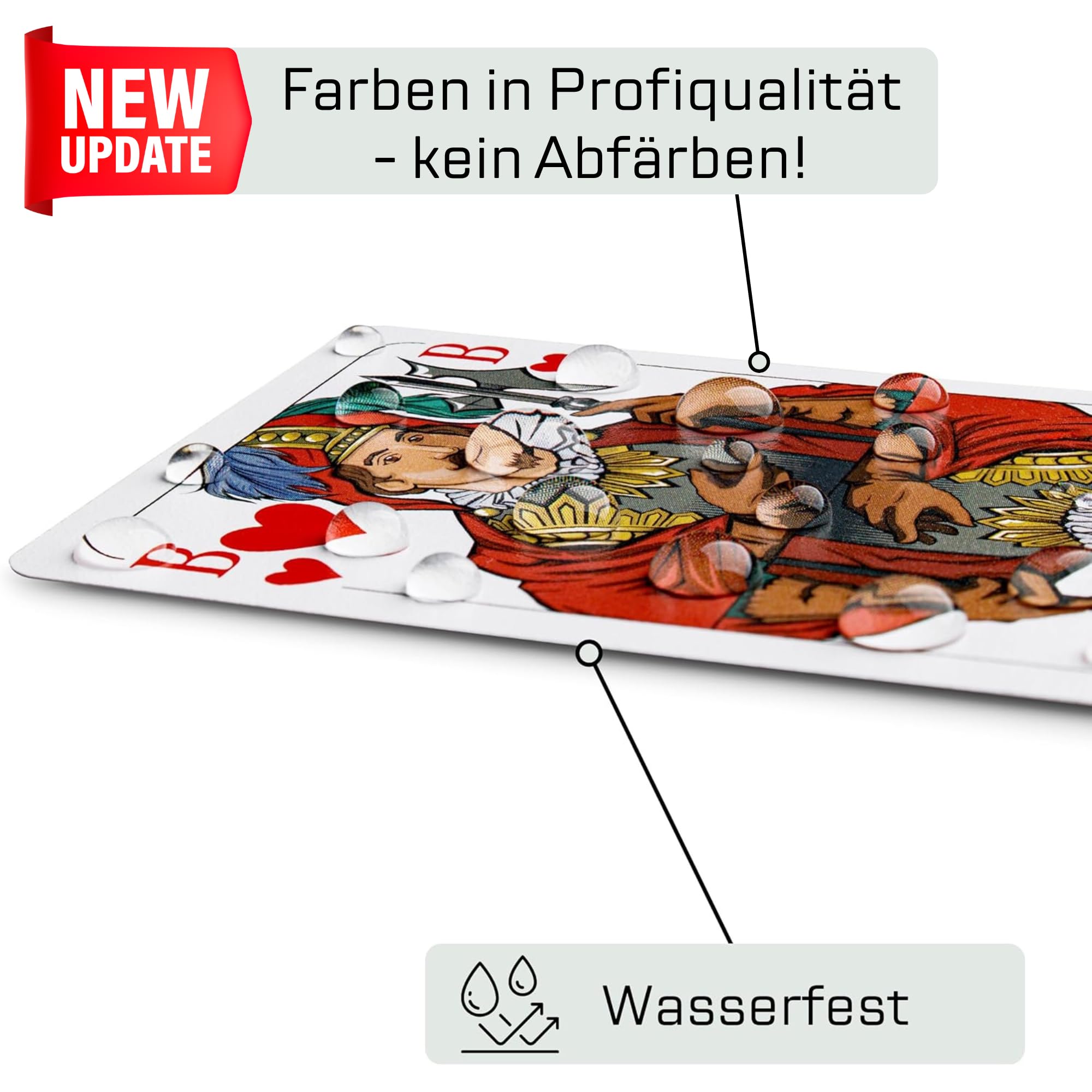TS Spielkarten, Romme 100% Kunststoff Kartenpiel - wasserfest und abwaschbar für Canasta, Bridge, Poker, Mau Mau mit klassisch französischem Bild, Plastik (Premium Edition) 3