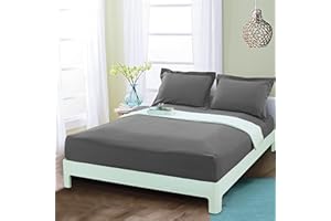 Mocassi Twin Fitted Sheet - Deep Pocket Cooling Sheets up to 16 inch - Hotel Luxury 1800 Premier - Softest Sheets - Wrinkle Resistant - 1 Single Bottom Fitted Sheet, Twin, Gray