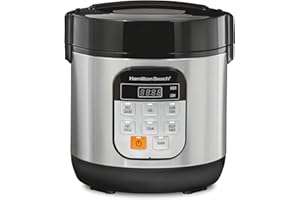 Hamilton Beach Digital Programmable Rice Cooker & Food Steamer, with Slow Hard-Boiled Egg Functions, Egg/Steam Tray, Small & 
