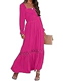 ZESICA Women's 2025 Boho Long Sleeve Square Neck