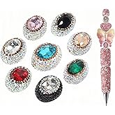 8 Pieces Diamond Beads Kit for Pens, Crafts, Jewelry Making - Rhinestone Focal Beads for Beadable Pens, Braclets - Bling Chunky Glitter for DIY Supplies