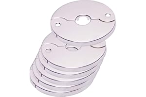 AVALON Floor and Ceiling Plate Cover Split Flange Replacement and Repair Kit, Fits 3/8 Inch IPS Galvanized Pipe or 1/2 Inch Copper Pipe, Chrome Finish (Pack of 6)