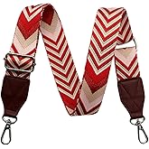 Adjustable Red Purse Strap with Brown Leather End - 1.5" Wide Handbags, Camera, Guitar, Phone & Crossbody Bag Replacement Shoulder Straps(Silver Hardware)