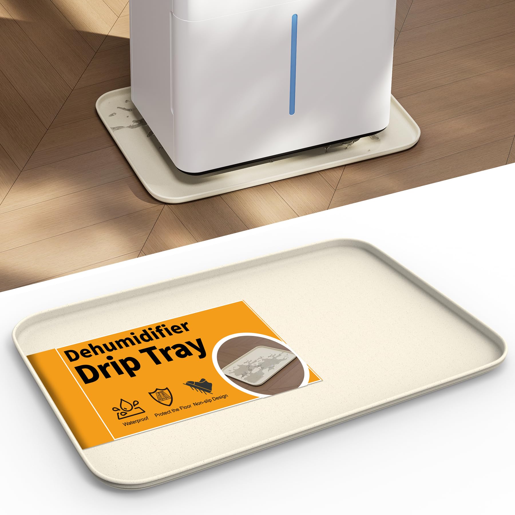 Photo 1 of LBG Products Drip Pans 15.5 x 10.5 Inch for Small Dehumidifier,Hard Plastic Drip Tray Portable AC Drip Pan Catch & Prevent Spills or Leaks from Dehumidifier for Bedroom,Home,Protect Your Floor