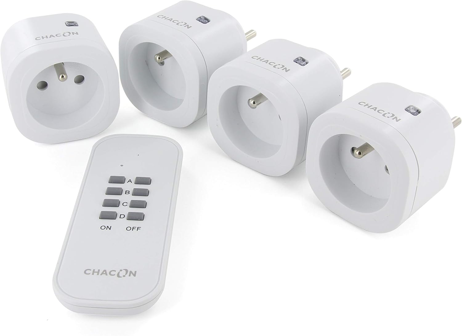 Lot de 4 prises programmateur Wi-Fi 2300W - connectée - Blanc - Chacon