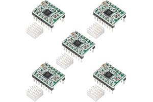 AOICRIE 5Pcs A4988 StepStick Stepper Motor Driver Module + Heat Sink for 3D Printer RepRap
