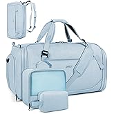 Convertible Garment Bags for Travel - Carry on Garment Duffle Bag with Backpack Straps for Men Women, 4 in 1 Large Travel Duffel Bags with Shoes Compartment Hanging Suit Dress Weekender Bag 3pcs Set
