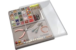 Enrichoice Combo Beading Board with Cover - Grey Flocked Bead Mat for Necklace and Bracelet Jewelry Making Beading Supplies.