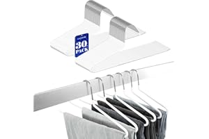GZQXHOME Pants Hangers 30 Pack Non Slip,Trouser/Blanket/Jeans Hangers for Closet Space Saving,Metal Pant Hangers Strong Durab