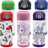 ZREGGUR 6pack Mixed coloer 12oz sublimation tumbler kids sippy cup blank stainless steel thermos kids water bottle for school toddler cups spill proof with straw and lid