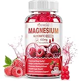 Magnesium Glycinate Gummies 450mg - 90 Vegan Gummies, Sugar Free Magnesium Supplement with Magnesium Malate, B6, Vitamin D an