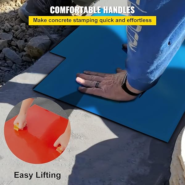 VEVOR CONCRETE TEXTURING SKIN, 24″X24″ CONCRETE STAMPS MATS SET, POLYURETHANE CONCRETE STAMPING MATS, SLATE CONCRETE STAMPS, 4 PCS REALISTIC CONCRETE TEXTURE MAT, CONCRETE STAMPS FOR WALLS/FLOORS