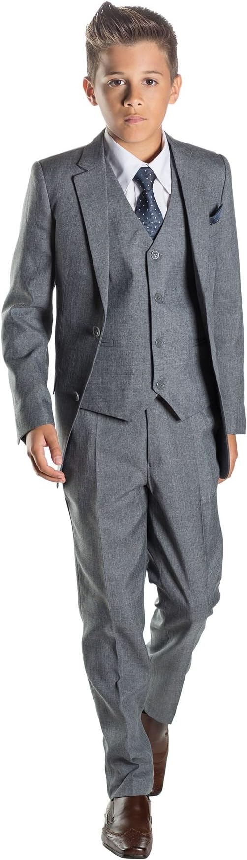 Paisley of London, Boys Grey Suit, Boys Wedding Suit, Page Boy Suit, 12-18 Months - 13 Years