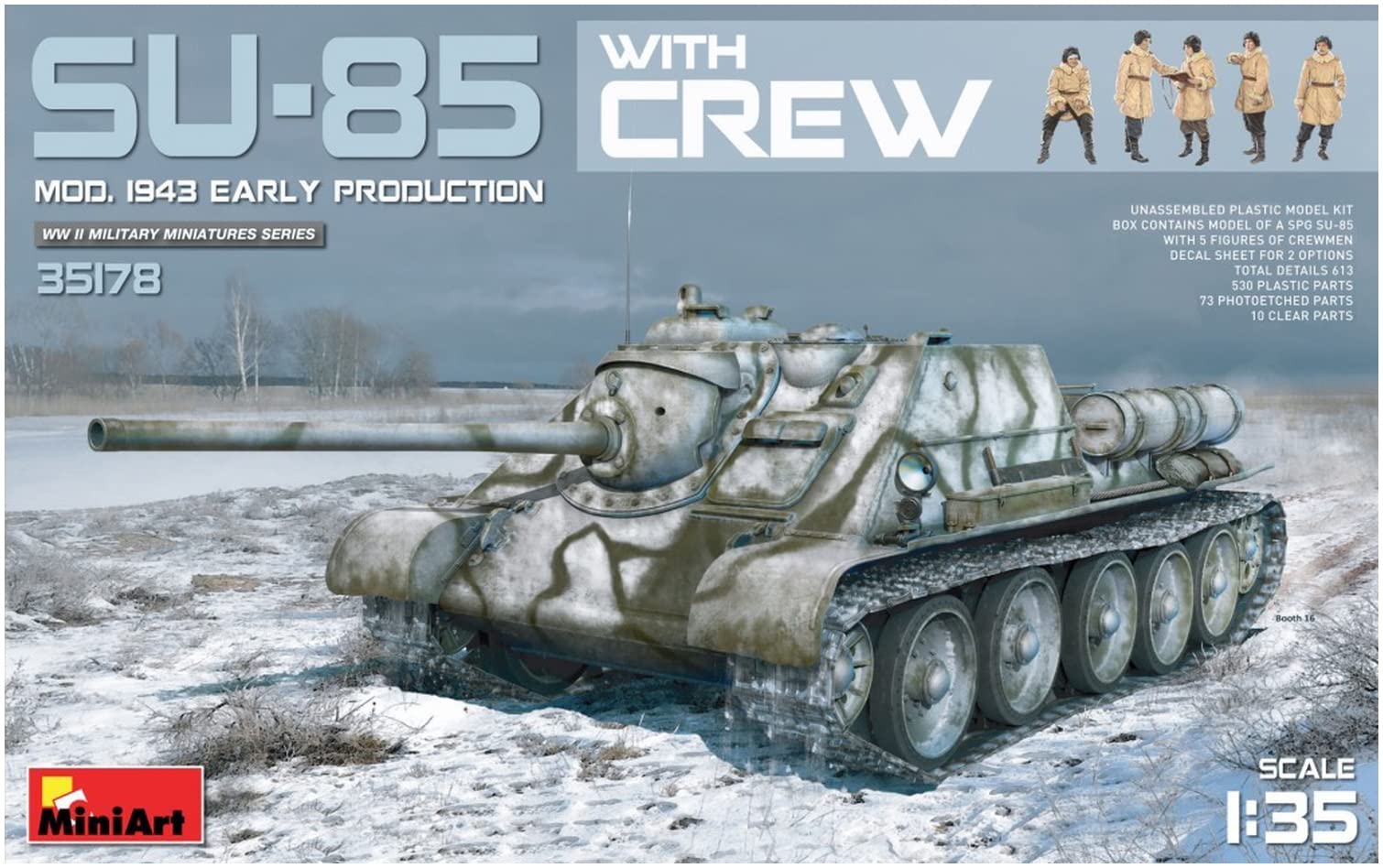 Miniart 1: 35 - SU-85 Soviet SPG Mod.1943 with Crew (Early)
