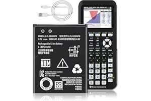 QOUTMCUY TI-84 Plus CE Replacement Battery for Fits Texas Instruments TI-84 Plus CE P/N:P11P35-11-N01/3.7L1200SPB 3.7V [1600mAh] with USB Charger Cable
