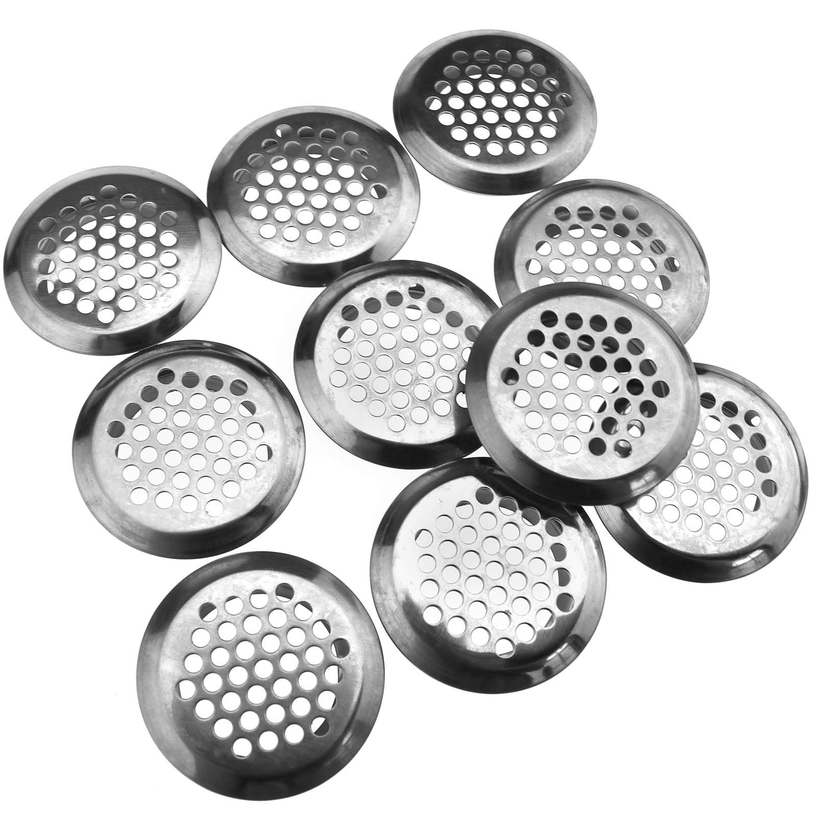 YINETTECH 10Pcs 42mm Round Stainless Steel Mesh Wardrobe Cabinet Air Vent Louver Cover