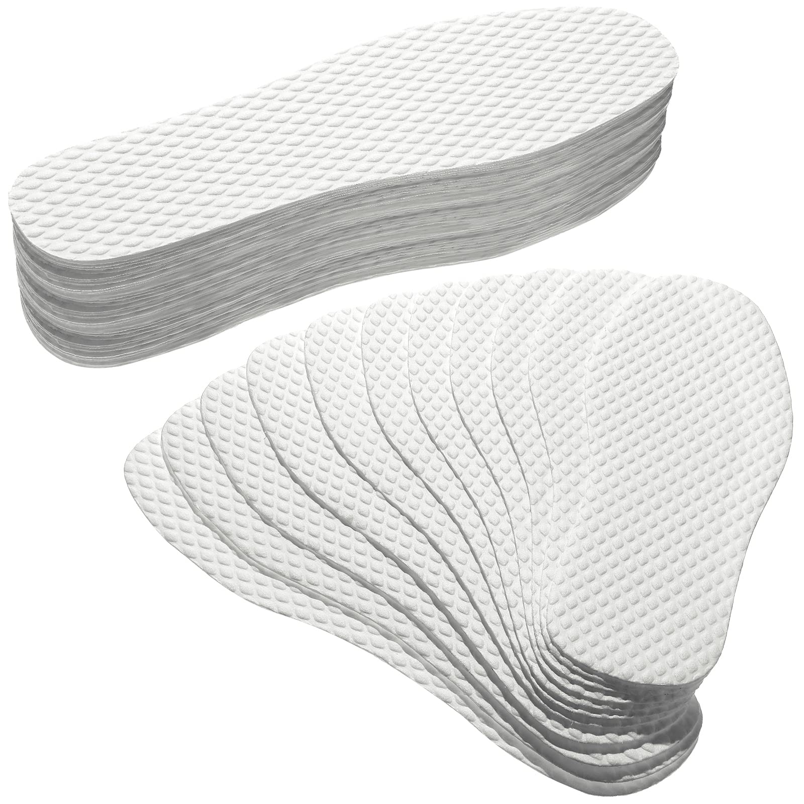 Photo 1 of Geyoga 24 Pairs Disposable Shoe Liners Breathable Thin Insoles Disposable Insert Women Replaceable Sweat and Outdoor Barefoot Wood Pulp Shoe Liner for Women Men Hiking Running Boot Sneaker