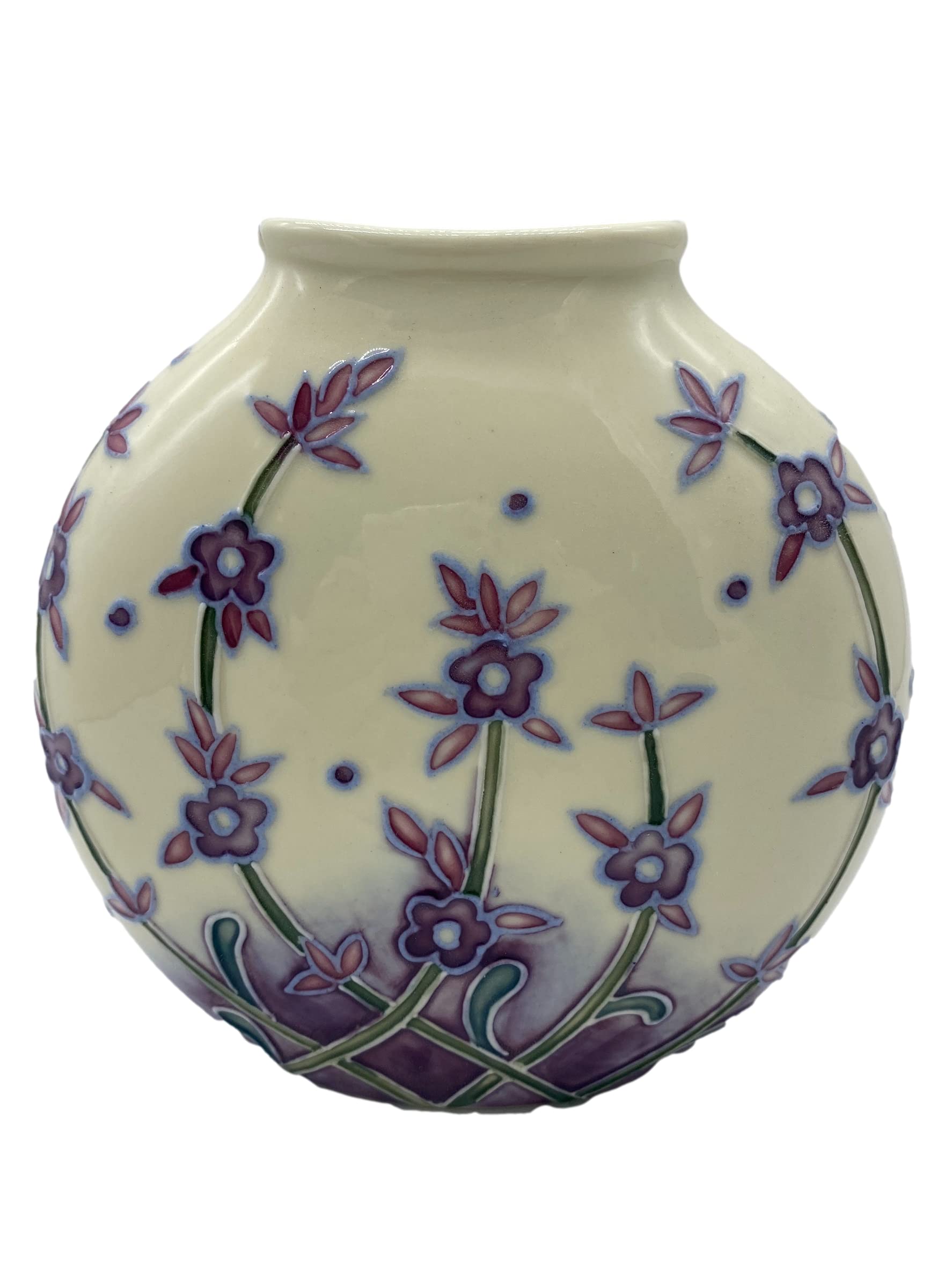 Lavender Design 6 inch flat vase