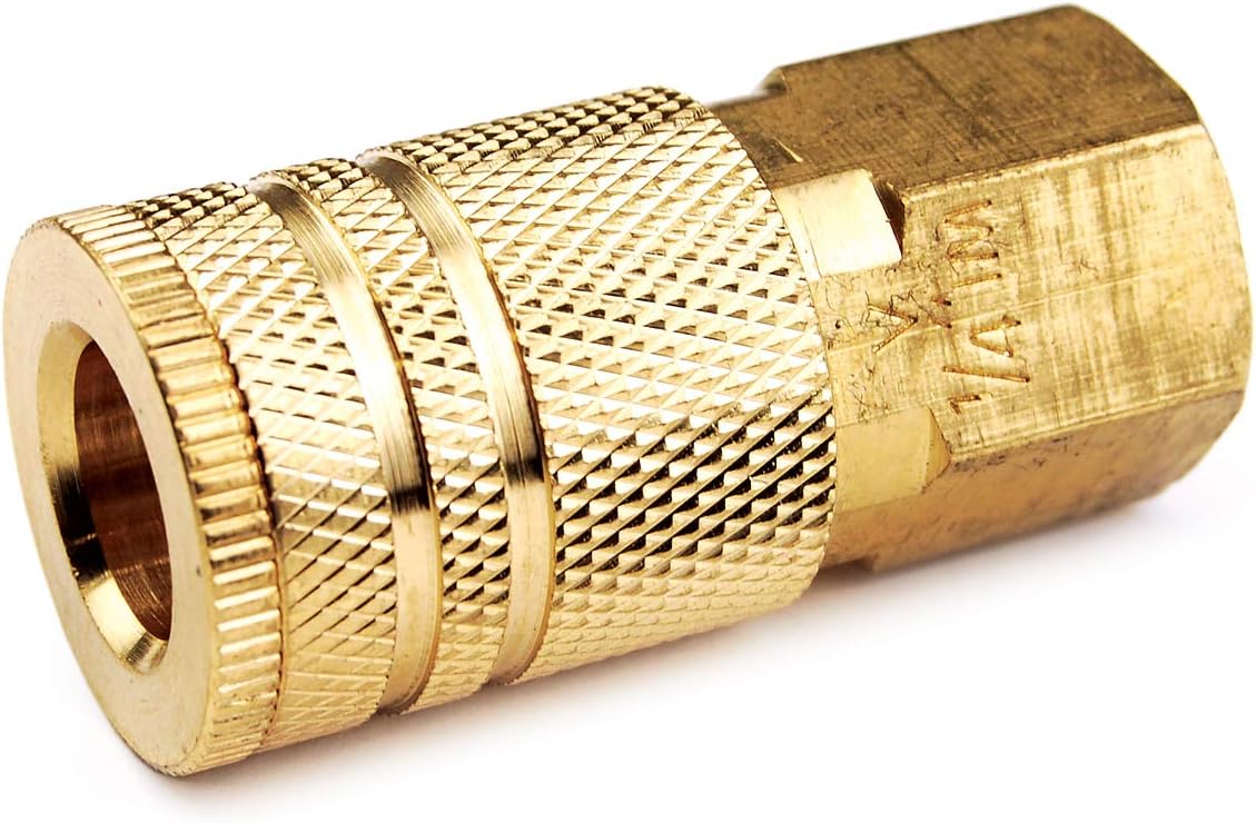 Primefit IC1414FB6 1/4-Inch Industrial 6-Ball Brass Coupler with 1/4-Inch Female NPT - - 