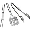 Cave Tools 3-Piece BBQ Tools Set - Includes Spatula, Tongs, & Fork - Heavy Duty Stainless Steel, Dishwasher Safe - BBQ Grill Accessories
