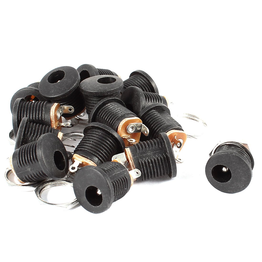 sourcing map 15 Pcs PCB Mounting 5.5mmx2.1mm DC Jack Socket Connector Adapter