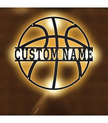 thumbnail interactive-video image 1 of Personalized Basketball Metal Wall Art, Custom Basketball Metal Sign... 1 of 11