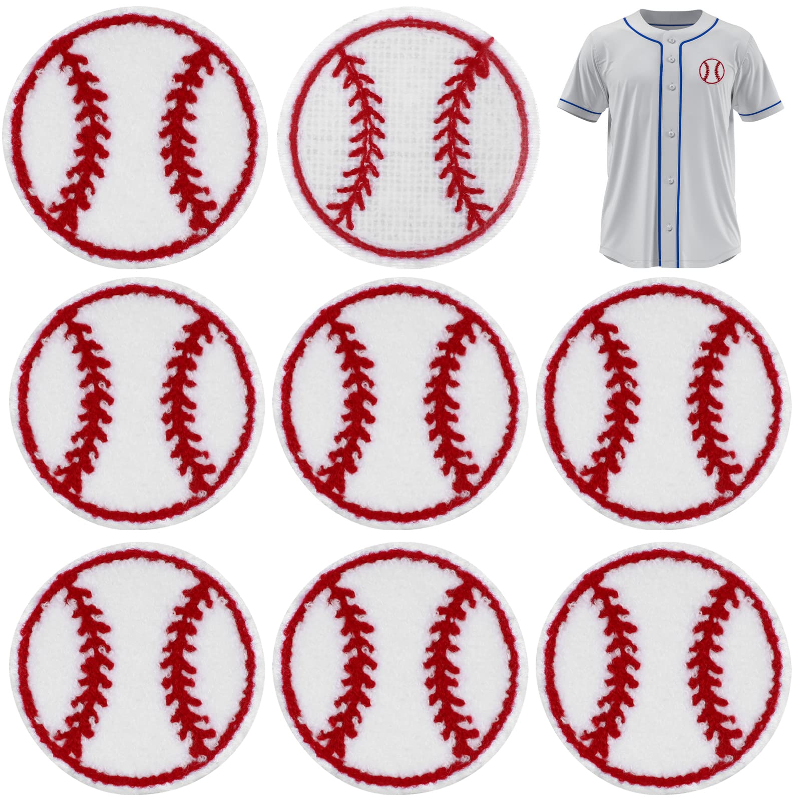 Photo 1 of MAGICLULU Chenille Iron on Baseball Patch 10pcs Baseball Softball Embroidered Sew On Patches Decorative Repair Patches Chenille Applique for DIY Jeans Clothes …