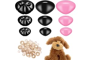 KIGEAPUEL 90 Pcs Safety Noses for Amigurumi Large Pink Safety Noses for Animals Doll Noses Crochet Noses with Washers 11mm 15mm 20mm for Craft Doll Puppet Plush Toy Bear Accessories