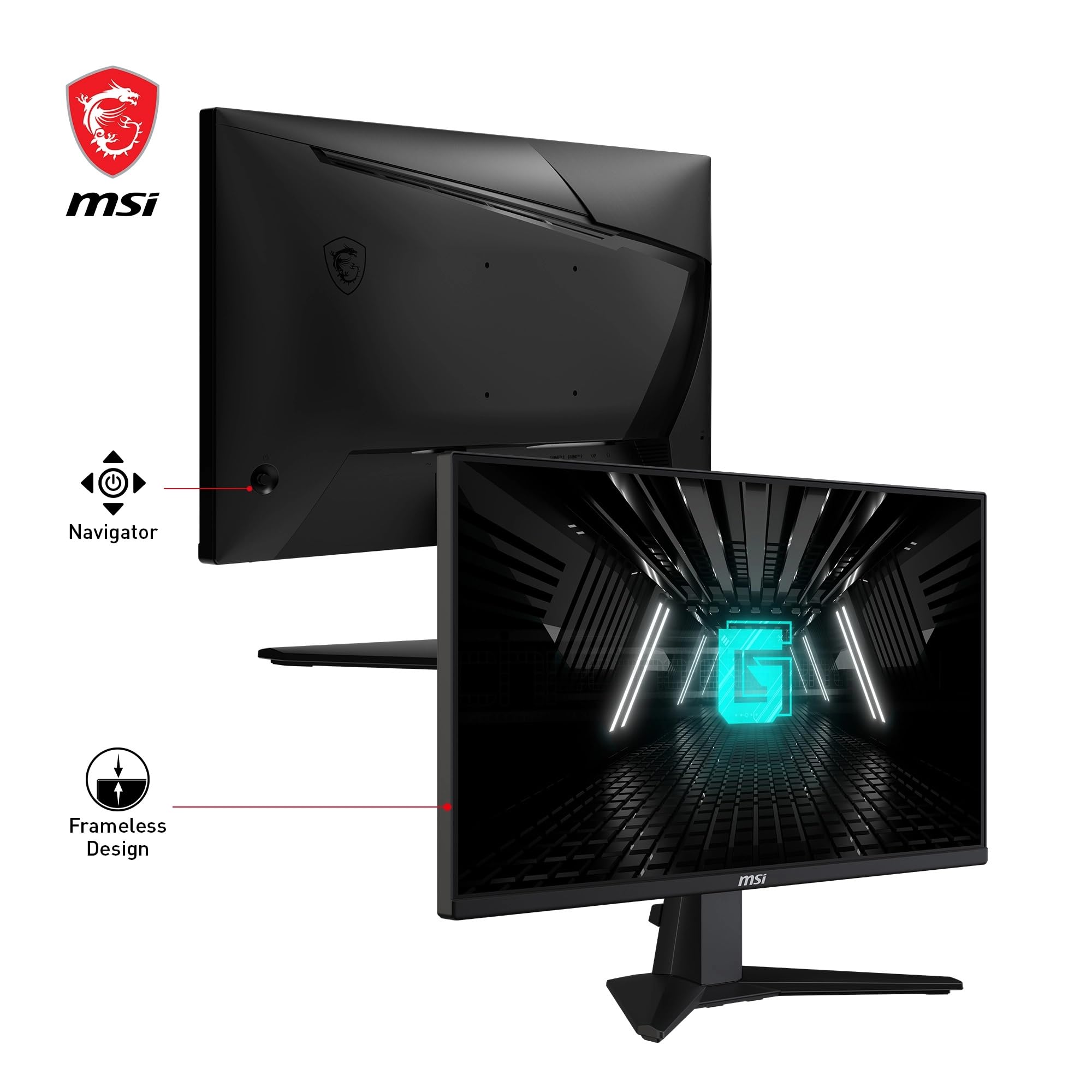 MSI G255F 24,5-Zoll-FHD-Gaming-Monitor – 1920 x 1080 Rapid IPS-Panel, 180 Hz / 1 ms (GtG), 99% sRGB-Farbraum, Adaptive-Sync – DP 1.2a, HDMI 2.0b CEC 3