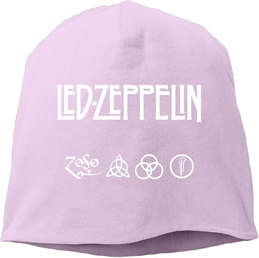 Led Zeppelin Logo Unisex Cool Winter And Fall Pink Beanie Cap Slouchy