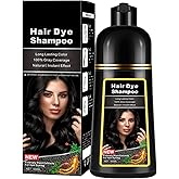 WFWJ Natural Black Hair Dye Shampoo,Magic Hair Dye Shampoo,Colors Hair in 15 Minutes,Long Lasting,500 Ml,3-In-1 Hair Color