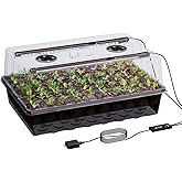 Patigrow 60-Cell Self-Watering Seed Starter Tray with Grow Light, Seed Starter Kit with 4.07” Humidity Dome, Indoor Seedling Starter Tray, Seed Starting Trays for Plant Germination, Seeds Growing