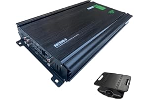 AUDIOBANK Audio360 AD2500.5 5-Channel Car Audio Amplifier, 2500W Max Power, Compact Class AB+D Bridgeable Amp with Triple 30A Fuses, 90dB SNR, Subwoofer Channel Included