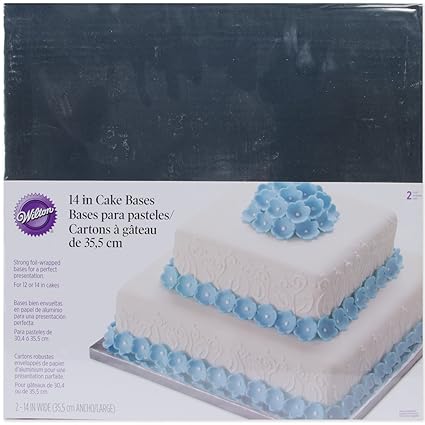 Wilton Silver Foiled 14-Inch Wrapped Bases for Cakes, 2 Count