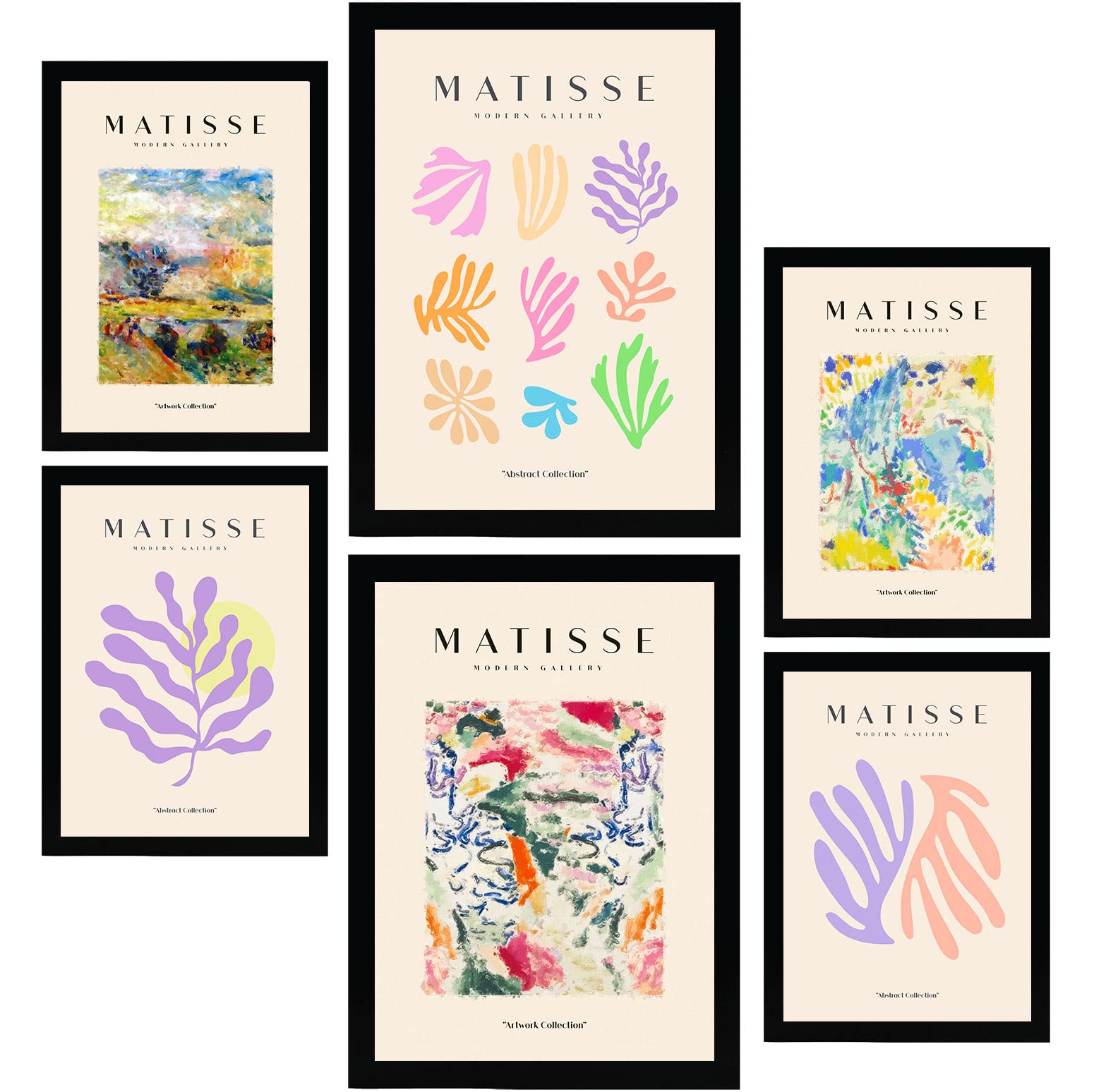 Nacnic Set of 6 Henri Matisse Posters. Vegetation. Abstract Fauvism Art Gallery Aesthetic Prints for Interior Design and Decoration. Sizes A3 & A4. Unframed.