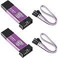 AITIAO 2Pcs ST-Link V2 Emulator Downloader Programming Unit Mini STM8 STM32 M89 with Cable (Random Color)